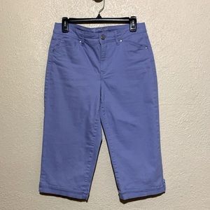 Gloria Vanderbilt Jean Capris Pants 6 Blue Stretch Mid Rise Cotton Elastane
